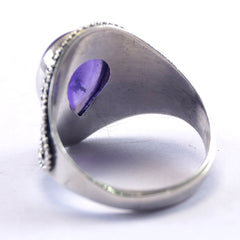 925 Silver Amethyst Ring Stunning Purple Crystal Sterling Silver Ring, Handmade Luxury Jewelry for Women & Gift Purpose