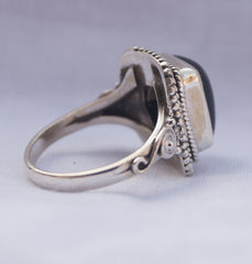 925 Silver Black Onyx Ring  Bold Black Gemstone Sterling Silver Jewelry, Handcrafted Designer Women’s Ring for Party & Everyday Wear