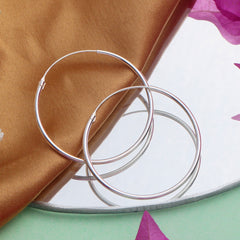Fusionari 925 Sterling Silver Hoop Earrings for Women | Elegant Silver Jewelry | Handcrafted Luxury Gift