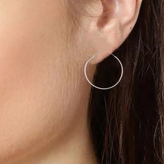 Fusionari 925 Sterling Silver Hoop Earrings for Women | Elegant Silver Jewelry | Handcrafted Luxury Gift