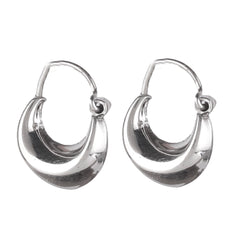 Fusionari 925 Sterling Silver Hoop Earrings for Women | Polished Silver Jewelry | Handcrafted Elegant Gift