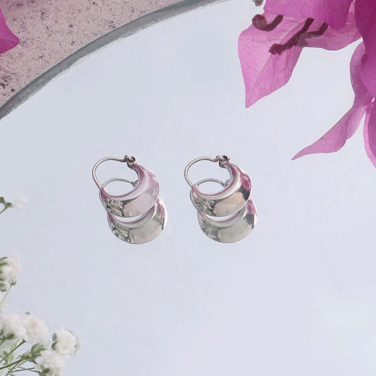 Fusionari 925 Sterling Silver Hoop Earrings for Women | Polished Silver Jewelry | Handcrafted Elegant Gift