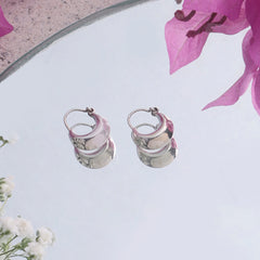 Fusionari 925 Sterling Silver Hoop Earrings for Women | Polished Silver Jewelry | Handcrafted Elegant Gift