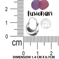 Fusionari 925 Sterling Silver Hoop Earrings for Women | Polished Silver Jewelry | Handcrafted Elegant Gift