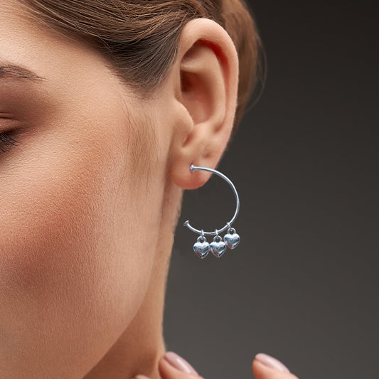 Fusionari 925 Sterling Silver Earrings for Women | Handmade Minimalist Jewelry | Elegant Timeless Design | Size 2.1x1.5 cm | One Pair