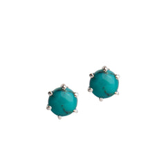 925 Silver Turquoise Gemstone Sterling Silver Eartops - Elegant Design, Lightweight, Perfect for Everyday Wear