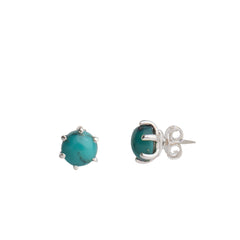 925 Silver Turquoise Gemstone Sterling Silver Eartops - Elegant Design, Lightweight, Perfect for Everyday Wear