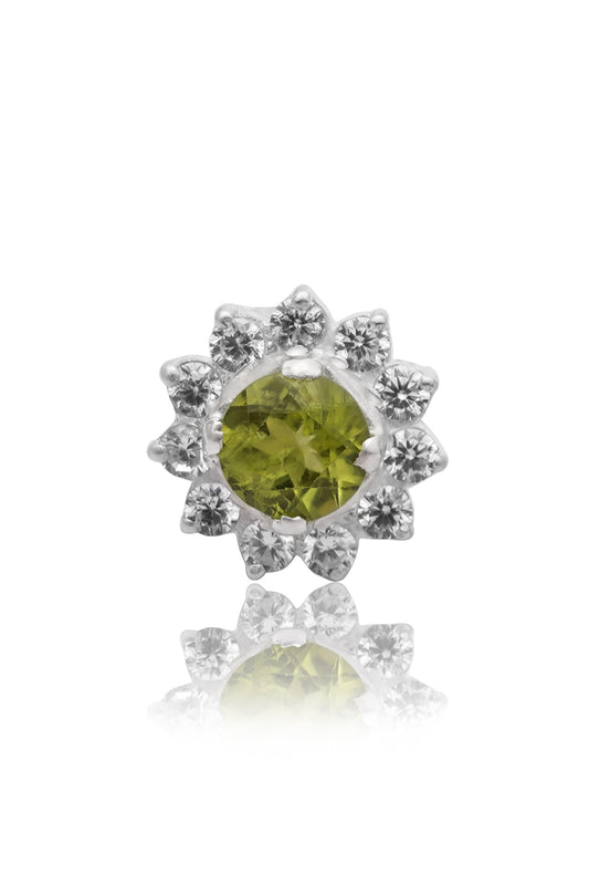 925 Sterling Silver Peridot Eartops for Women | Authentic Silver Jewelry | Handcrafted Elegant Gift