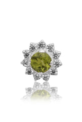 925 Sterling Silver Peridot Eartops for Women | Authentic Silver Jewelry | Handcrafted Elegant Gift