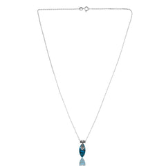 925 Sterling Silver Turquoise Pendant chain for Women | Authentic Silver Jewelry | Handcrafted Elegant Gift