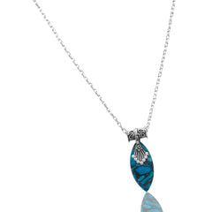 925 Sterling Silver Turquoise Pendant chain for Women | Authentic Silver Jewelry | Handcrafted Elegant Gift