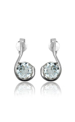 925 Sterling Silver Blue Topaz Earrings for Women | Authentic Silver Jewelry | Handcrafted Elegant Gift