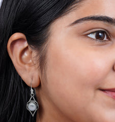 925 Sterling Silver Pearl Earrings for Women | Authentic Silver Jewelry| Handcrafted Elegant Gift