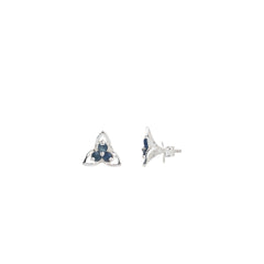 925 Silver Blue Sapphire Sterling Silver Eartops - Elegant Gemstone Jewelry, Timeless Design for Everyday Wear