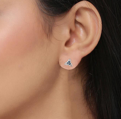 925 Silver Blue Sapphire Sterling Silver Eartops - Elegant Gemstone Jewelry, Timeless Design for Everyday Wear