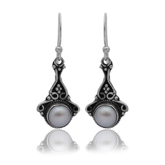 925 Sterling Silver Pearl Earrings for Women | Authentic Silver Jewelry | Handcrafted Elegant Gift
