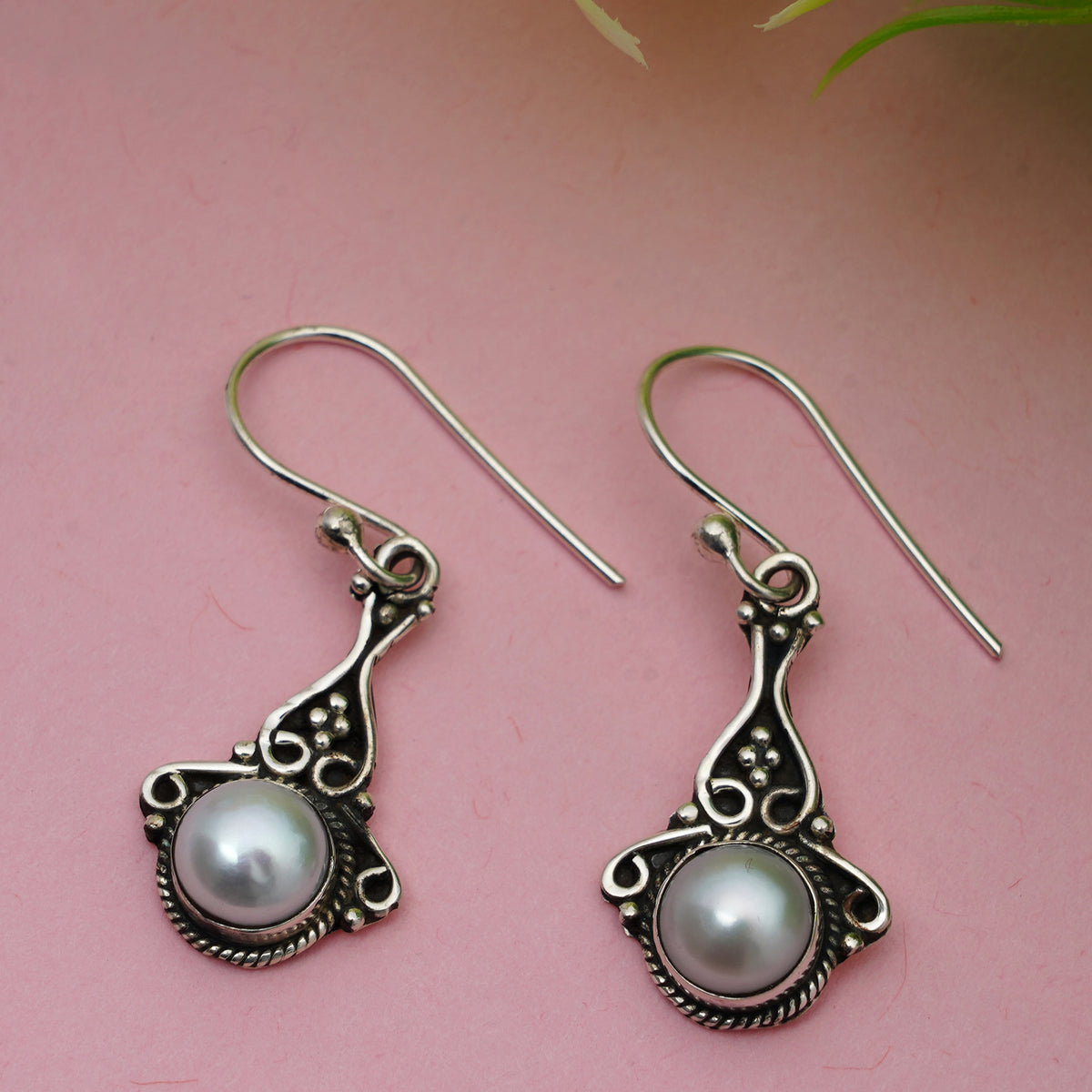 925 Sterling Silver Pearl Earrings for Women | Authentic Silver Jewelry | Handcrafted Elegant Gift