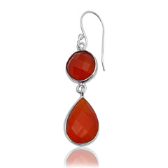 925 Sterling Silver Carnelian Earrings for Women | Authentic Silver Jewelry | Handcrafted Elegant Gift