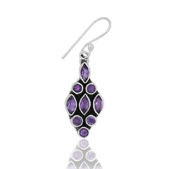 925 Sterling Silver Amethyst Earrings for Women | Authentic Silver Jewelry | Handcrafted Elegant Gift