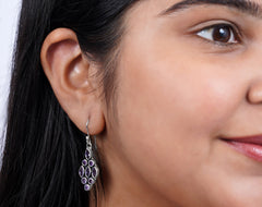 925 Sterling Silver Amethyst Earrings for Women | Authentic Silver Jewelry | Handcrafted Elegant Gift