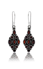 925 Sterling Silver Garnet Earrings for Women | Authentic Silver Jewelry | Handcrafted Elegant Gift