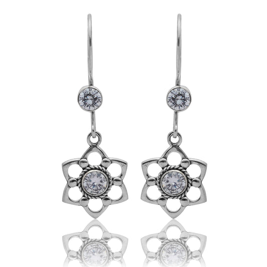 925 Sterling Silver AD Zircon Earrings for Women | Authentic Silver Jewelry | Handcrafted Elegant Gift