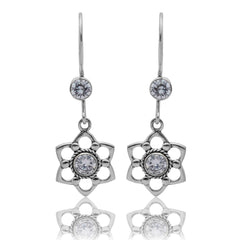 925 Sterling Silver AD Zircon Earrings for Women | Authentic Silver Jewelry | Handcrafted Elegant Gift