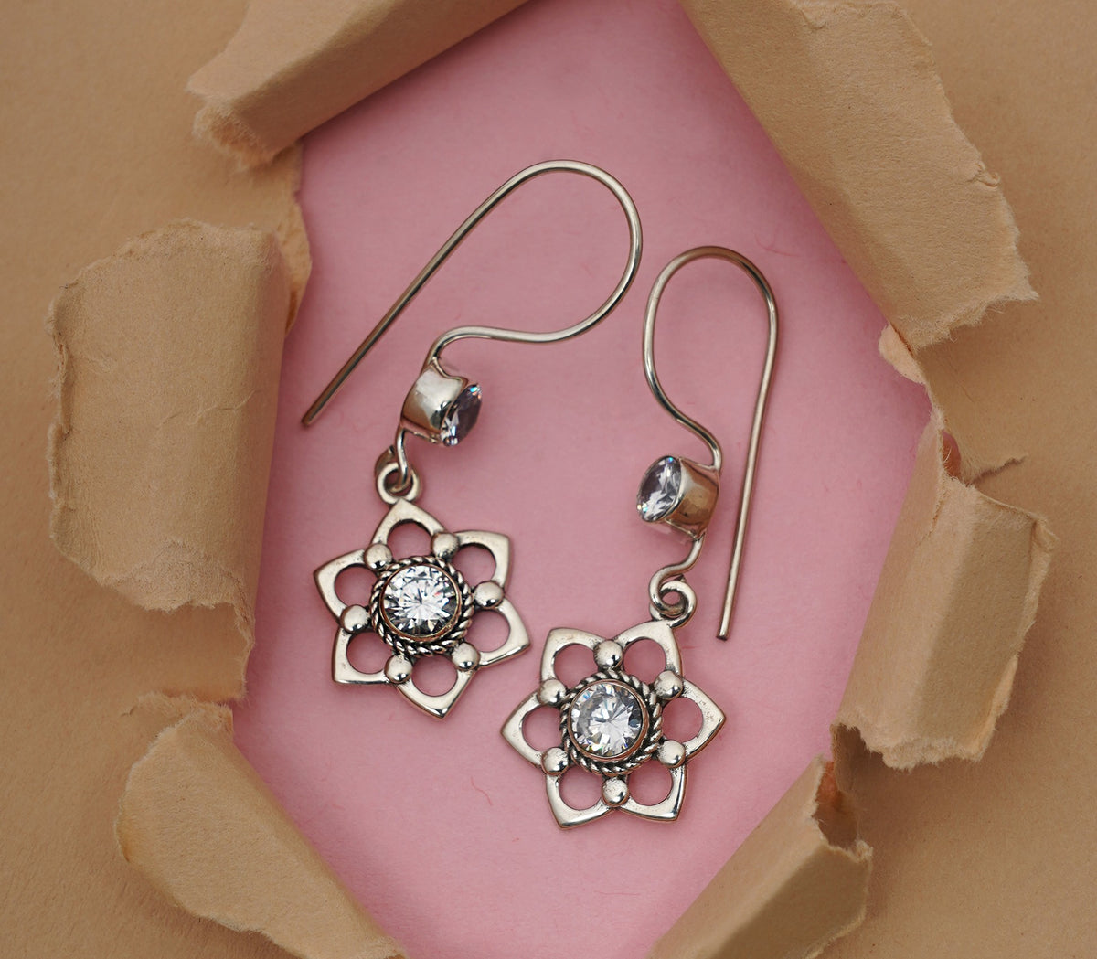 925 Sterling Silver AD Zircon Earrings for Women | Authentic Silver Jewelry | Handcrafted Elegant Gift