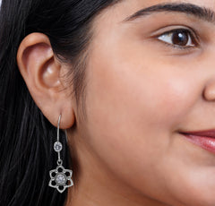 925 Sterling Silver AD Zircon Earrings for Women | Authentic Silver Jewelry | Handcrafted Elegant Gift