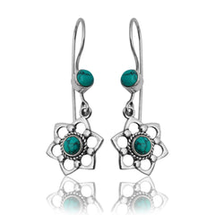 925 Sterling Silver Turquoise Earrings for Women | Authentic Silver Jewelry | Handcrafted Elegant Gift