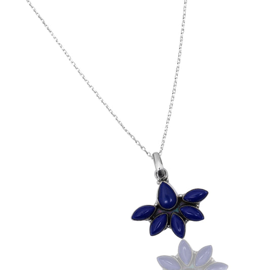 925 Sterling Silver Lapis Pendant chain for Women | Authentic Silver Jewelry | Handcrafted Elegant Gift