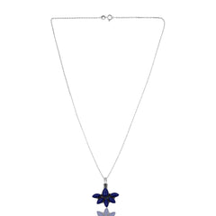 925 Sterling Silver Lapis Pendant chain for Women | Authentic Silver Jewelry | Handcrafted Elegant Gift