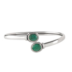 925 Sterling Silver Emerald Green Bangle for Women | Premium Gemstone Bracelet | Elegant Designer Jewelry