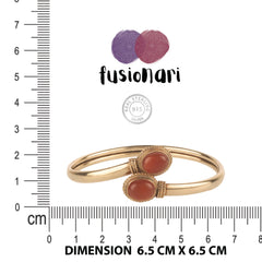 Fusionari 925 Sterling Silver Gold Plated Carnelian Bangle | Handcrafted Orange Gemstone Jewelry | Boho & Elegant Bracelet