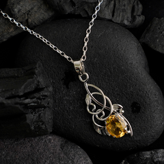 925 Sterling Silver Handcrafted Citrine Pendant Necklace – Stunning Flower Design with Natural Gemstones – Elegance Redefined