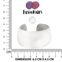 Fusionari 925 Sterling Silver Plain Cuff Bangle | Minimalist Open Bracelet for Women | Classic Handcrafted Jewelry
