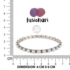 Fusionari 925 Sterling Silver Pearl Bangle | Classic White Stone Jewelry | Elegant Bracelet for Women & Girls