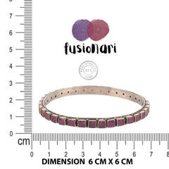 Fusionari 925 Sterling Silver Ruby Gemstone Bangle | Handmade Red Stone Jewelry | Festive & Elegant Accessory