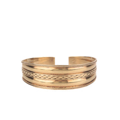 Fusionari 925 Sterling Silver Gold Plated Plain Cuff Bangle | Adjustable Silver Bracelet for Women | Everyday Wear Jewelry