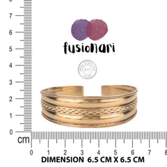 Fusionari 925 Sterling Silver Gold Plated Plain Cuff Bangle | Adjustable Silver Bracelet for Women | Everyday Wear Jewelry