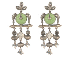 925 Sterling Silver Multistone Antique Silver Earrings for Women | Classic Gemstone Jewelry | Gift for Special Occasion and Casual