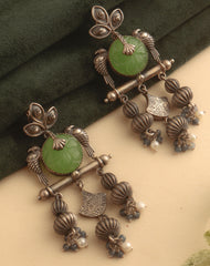 925 Sterling Silver Multistone Antique Silver Earrings for Women | Classic Gemstone Jewelry | Gift for Special Occasion and Casual