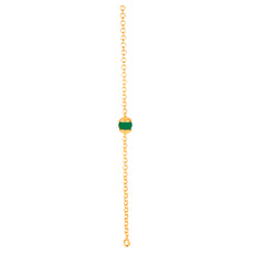 925 Sterling Silver Gold Plated Green Onyx Bracelet for Women | Deep Green Gemstone Bracelet | Stylish Everyday Jewelry