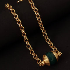 925 Sterling Silver Gold Plated Green Onyx Bracelet for Women | Deep Green Gemstone Bracelet | Stylish Everyday Jewelry