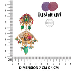925 Sterling Silver Gold Plated Multistone  Earrings for Women | Natural Healing Gemstone Jewelry | Stylish Daily Wear