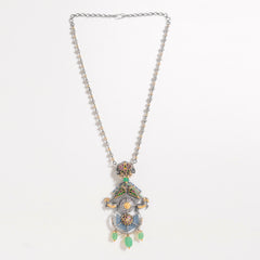 925 Sterling Silver Gold Plated Multistone Necklace for Women | Designer Handmade Jewelry | Vibrant Party Wear|| (Copy)