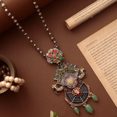 925 Sterling Silver Gold Plated Multistone Necklace for Women | Designer Handmade Jewelry | Vibrant Party Wear|| (Copy)
