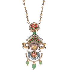 925 Sterling Silver Gold Plated Multistone Necklace for Women | Designer Handmade Jewelry | Vibrant Party Wear|| (Copy)