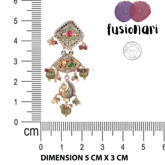 925 Sterling Silver Multistone Gold Plated Earrings for Women | Colorful Handmade Jewelry | Luxury Daily Wear ||