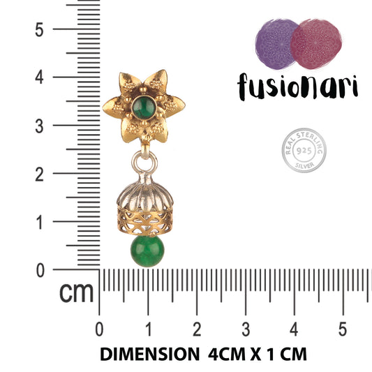 925 Sterling Silver Green Onyx Earrings for Women | Deep Green Gemstone Jewelry | Stylish Party Wear